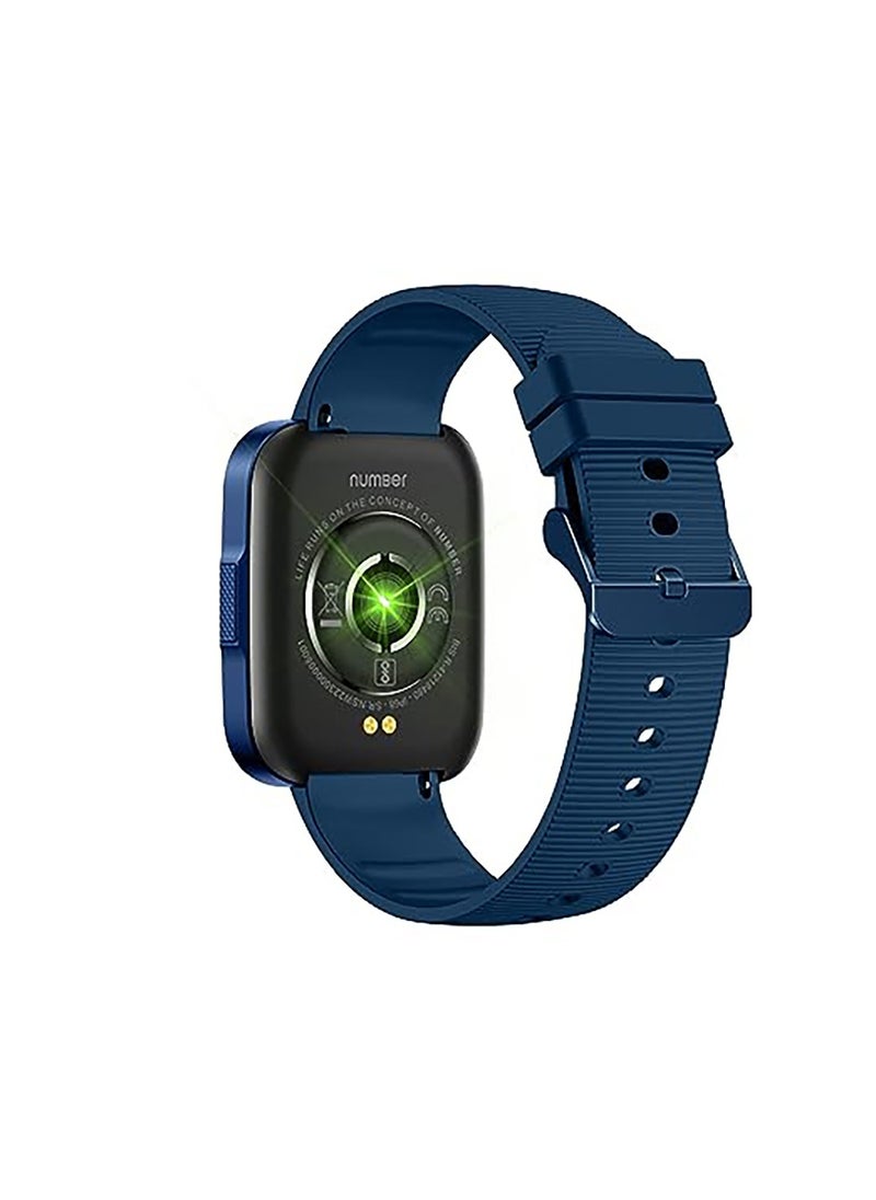Number - Number XTRO1, Industry's Slimmest watch, 1.69” Full Touch Display, Calling alert, Sports Modes, IP68, Sp02 Smartwatch Blue - Image 1