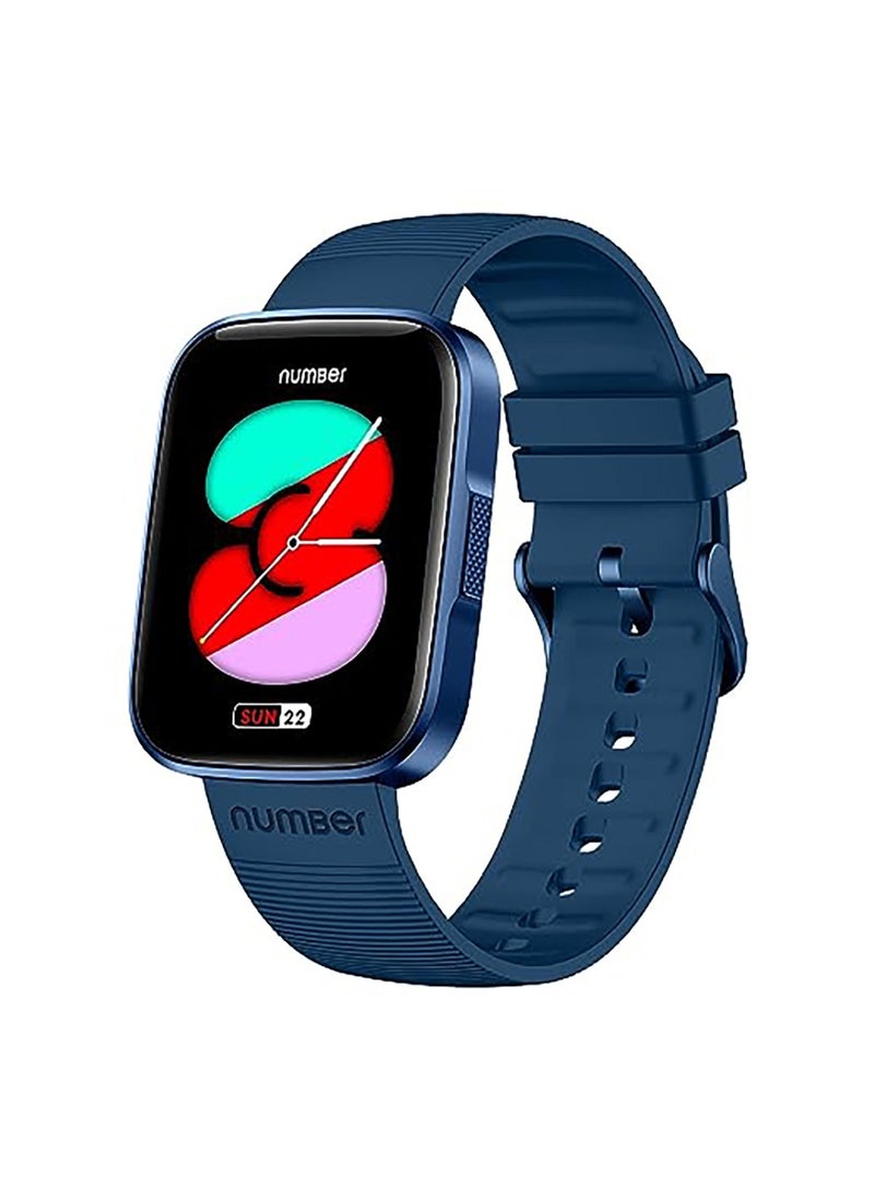 Number - Number XTRO1, Industry's Slimmest watch, 1.69” Full Touch Display, Calling alert, Sports Modes, IP68, Sp02 Smartwatch Blue - Image 1