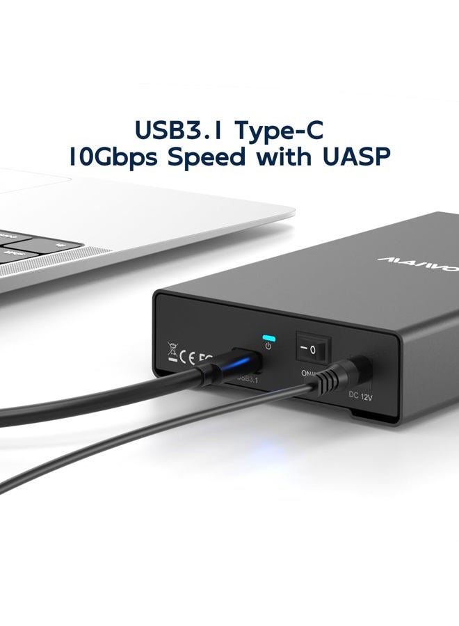 MAIWO Hard Drive Enclosure for 2.5 3.5 inch SATA SSD HDD, USB 3.1 GEN2 Type-C 10Gbps Speed with UASP, 24TB Capacity, USB to External SATA Hard Disk Adapter Reader Case - Image 5