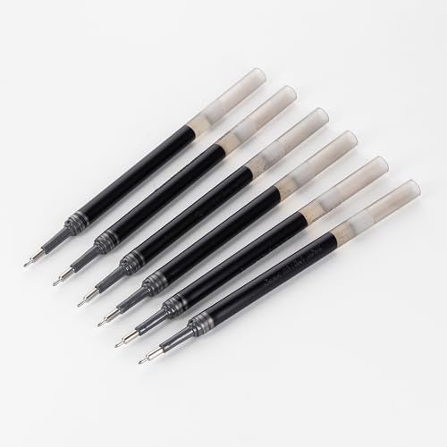 Pentel حبر إعادة تعبئة بنتل - لقلم جيل EnerGel، 0.5 مم طرف إبرة، رفيع، حبر أسود، عبوة من 6 إعادة تعبئة (LRN5-6A) - Image 1