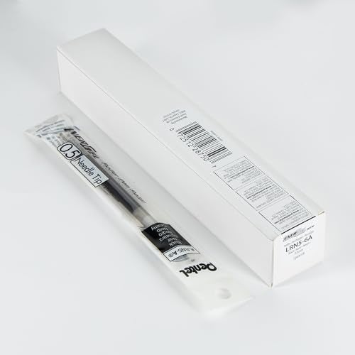 Pentel حبر إعادة تعبئة بنتل - لقلم جيل EnerGel، 0.5 مم طرف إبرة، رفيع، حبر أسود، عبوة من 6 إعادة تعبئة (LRN5-6A) - Image 3