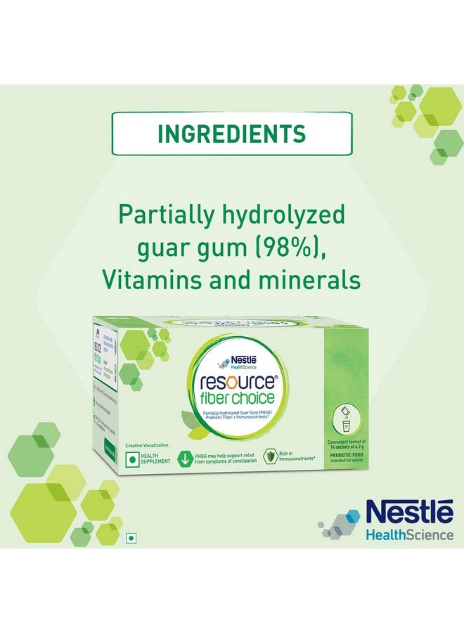 RESOURCE Nestlé Fiber Choice | Partially Hydrolyzed Guar Gum (PHGG), Prebiotic Fiber + Immunonutrients* | Contains 14 sachets | 86.8g - Image 3
