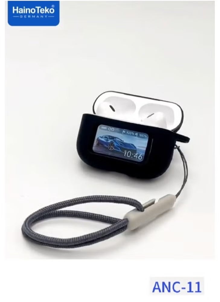 Haino Teko ANC-11 Bluetooth Earphones | Real Active Noise Cancellation | Digital Display | Deep Bass & Clear Microphone | Touch Controls | App Support | Long Battery Life | Compatible with Android & iOS - Image 2