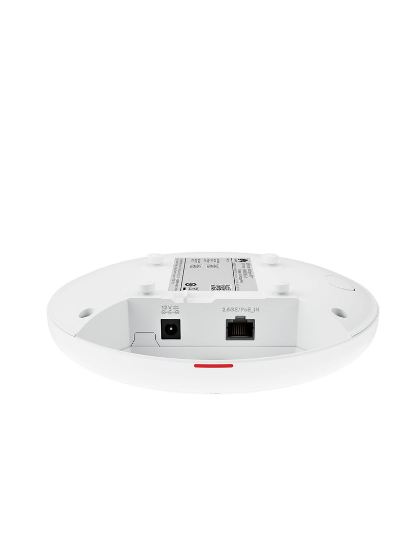 HUAWEI eKitEngine AP371 Wi-Fi 7 (802.11be) Dual-Band 2x2 MIMO Indoor Access Point, 3.57 Gbps Total Device Rate, 2.4 GHz (689 Mbps) & 5 GHz (2.88 Gbps), Built-in Smart Antennas, Multi-Link Operation (MLO), 4096-QAM, MU-MIMO, OFDMA, Multi-AP Coordination, 2.5GE PoE Port, Cloud Management, WPA3, 802.11r Fast Roaming, Compact Design, 13.6W Max Power, CE, RoHS, WEEE Certified, Ideal for SMBs, Hospitals, Retail Spaces White - Image 3