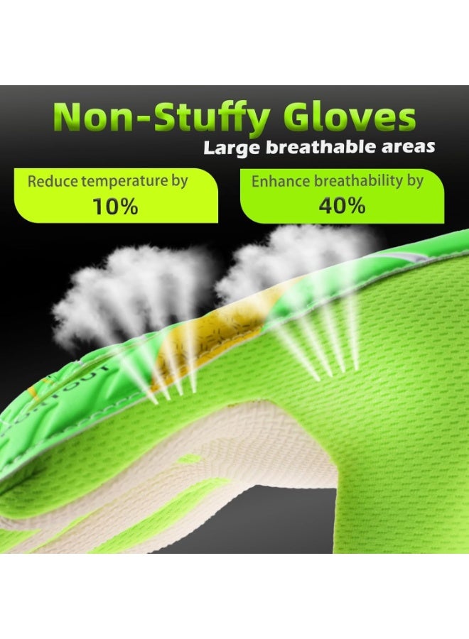 قفازات حراسة المرمى للاطفال عمر 8-12 سنة، قفازات حارس مرمى كرة قدم بمطاط غير قابل للانزلاق ومقاوم للاهتراء وقفل مزدحم للمعصم لحماية وقبضة محسّنة - Image 5