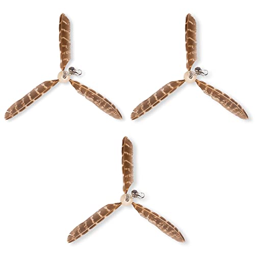 JXFUKAL Cat Wand Toys Interactive Cat Toys with 3 Feather Refills 29 Flexible Steel Wire Sturdy Wood Handle Bell for Kitty Kitten Cat Toys for Indoor Cats Teaser Cat String Toy - Image 1