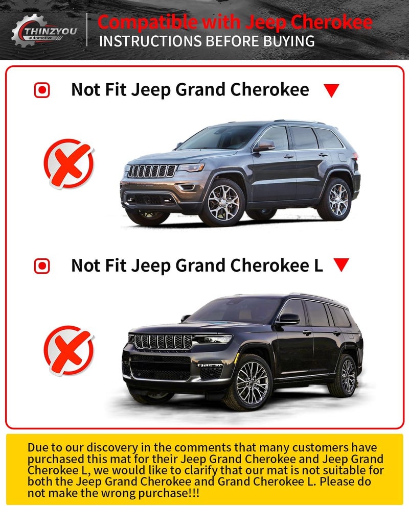 Thinzyou Fit 2019-2023 Jeep Cherokee Trunk Mat Cargo Liner and Backrest Mats - TPE All Weather Protector - Image 3
