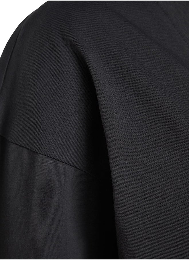 trendyol - Anthracite Premium V-Neck Cotton Regular/Normal Fit Knitted Knitted T-Shirt TWOAW24TS00005 - Image 1