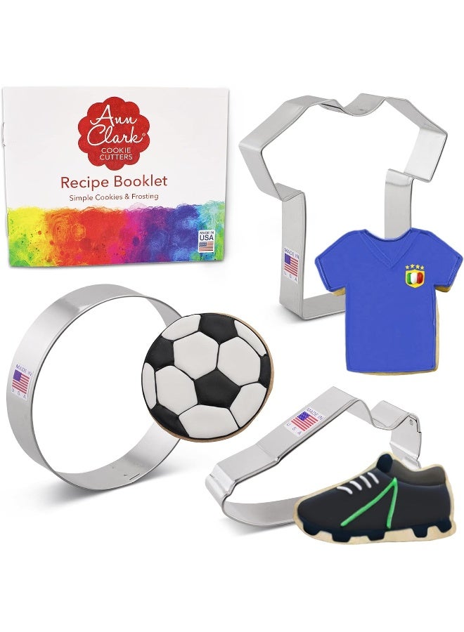 Ann Clark Cookie Cutters Ann Clark Cookie Cutters Soccer Set, 3-Piece Soccer Ball, Cleat & Jersey Made in USA - Image 1