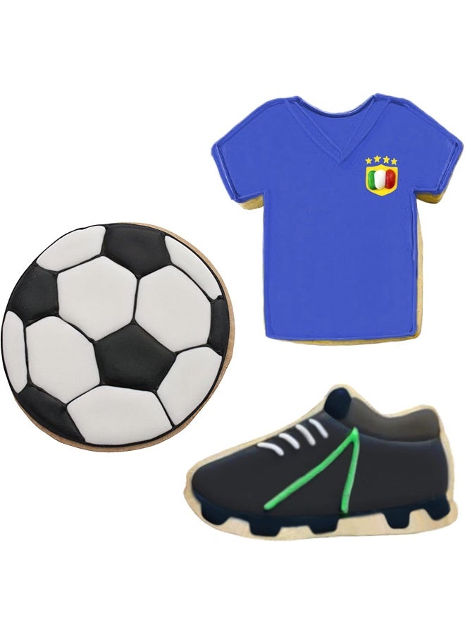 Ann Clark Cookie Cutters Ann Clark Cookie Cutters Soccer Set, 3-Piece Soccer Ball, Cleat & Jersey Made in USA - Image 2