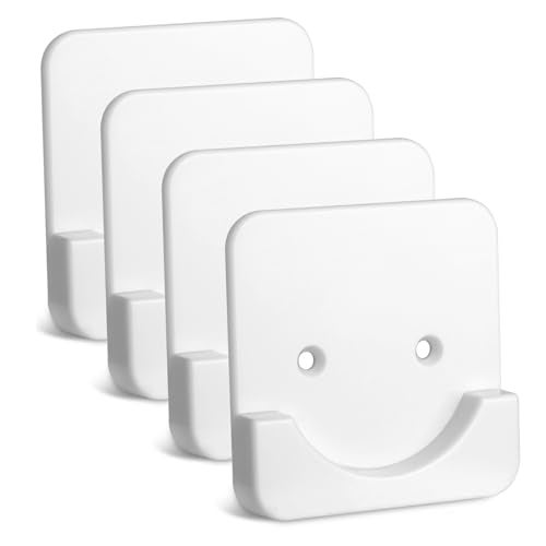 CANRAY 4 Pack Adhesive Shower Tension Rod Holder for Tile | Shower Curtain Rod Retainer for Wall Mount | No Drilling | Stick On | White (Shower Curtain Rod Not Included) - Image 5