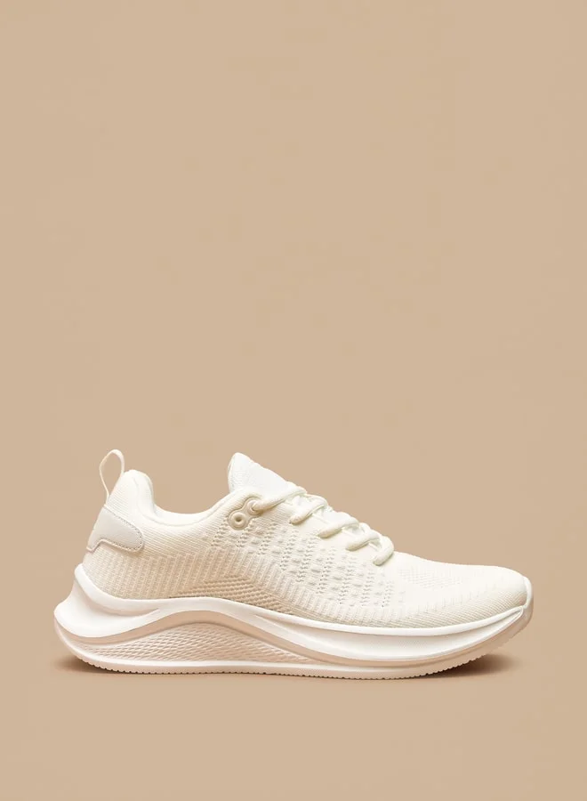 داش Textured Sports Shoes with Lace-Up Closure