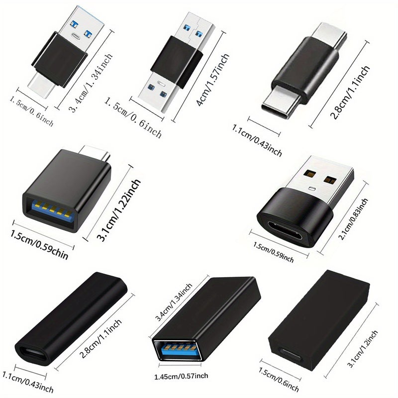 موصل من نوع أنثى C إلى ذكر USB (أنثى-أنثى-أنثى-ذكر-ذكر) زوج من المحولات. - Image 2