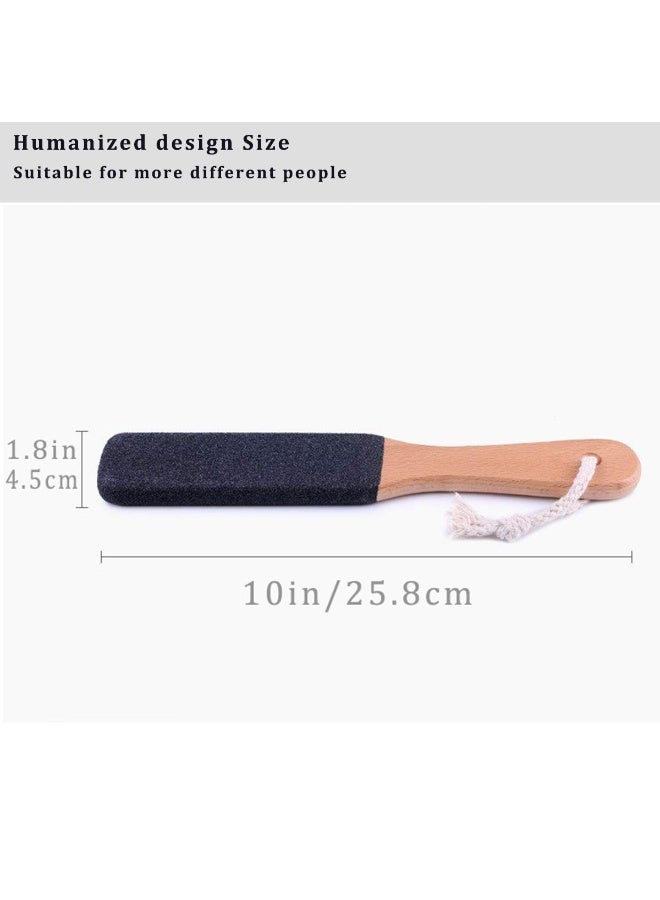 Professional Foot File & Callus Remover - Hard Skin Scrubber for Cracked Heels, Dead Skin & Corn - Dual-Sided Pumice Stone for Feet - Pedicure Tool with Non-Slip Wooden Handle - Image 2