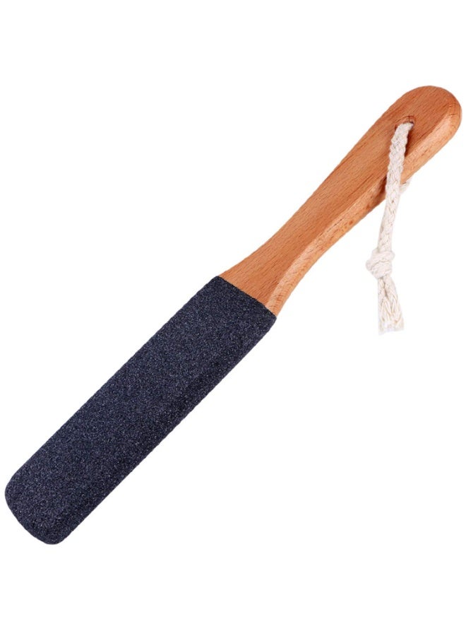 Professional Foot File & Callus Remover - Hard Skin Scrubber for Cracked Heels, Dead Skin & Corn - Dual-Sided Pumice Stone for Feet - Pedicure Tool with Non-Slip Wooden Handle - Image 1