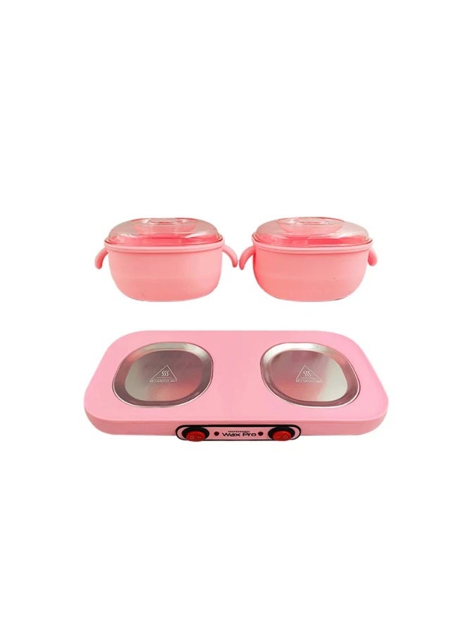 Mini Double Silicone Pot Wax Warmer Machine Pink SM8008A - Image 2