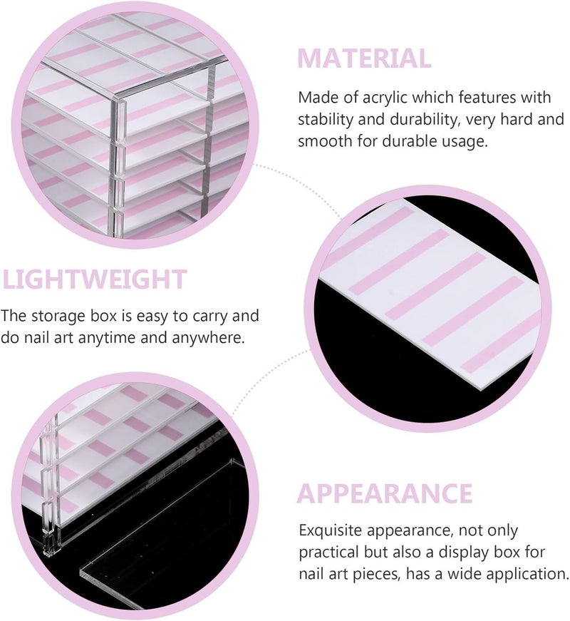 Acrylic 10-layer Large Capacity Fake Nail Storage Box Wearable Nail Art Organizer Container Manicure Display Case for Salon and Home Use - Image 3