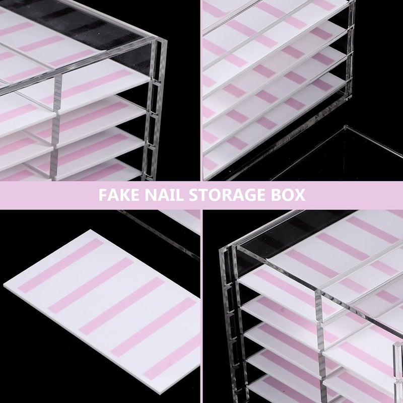 Acrylic 10-layer Large Capacity Fake Nail Storage Box Wearable Nail Art Organizer Container Manicure Display Case for Salon and Home Use - Image 4
