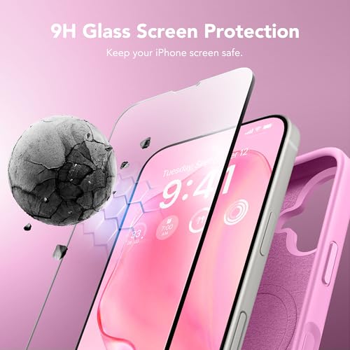 GONEZ Magnetic for iPhone 16 Case, [Compatible with MagSafe] Anti-Scratch Microfiber Lining & Screen Protector, Silicone Camera Control, Shockproof Slim Phone Cover 6.1 inch, Cherry Blossom - Image 4
