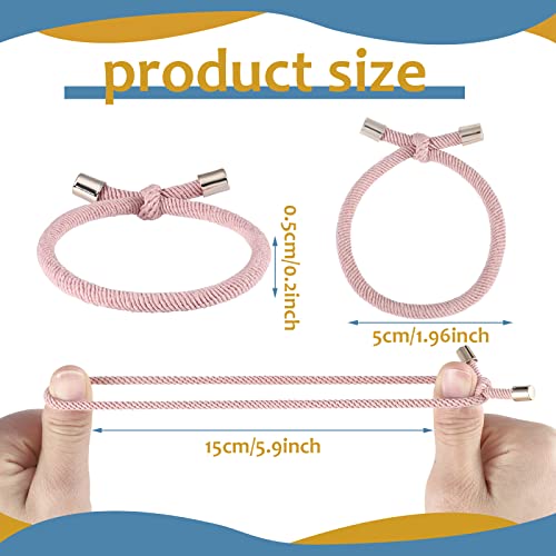 Canlierr 48 Pcs Colorful Knotted Hair Ties Adjustable Hair Ties Bow Elastic Without Damage Ponytail Holders for Women Girls - Image 2