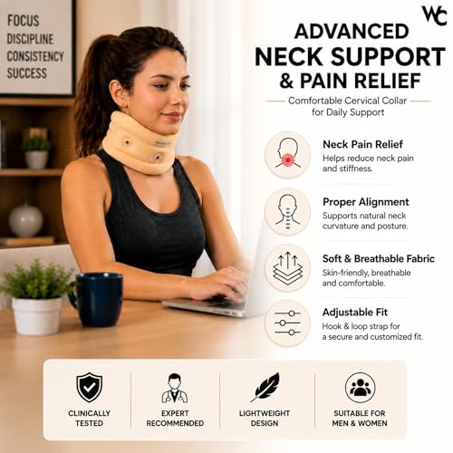 Wonder Care Neck Brace for Sleeping Cervical Collar Adjustable Neck Support Brace Relief Cervical Spine Pressure Ideal for Travel Office Workers Neck Injury Recovery Small - Image 3