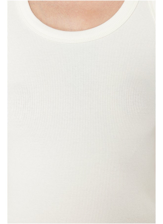 trendyol - Ecru Pool Collar Fitted/Flexible Knitted Undershirt TWOSS24AL00068 - Image 1