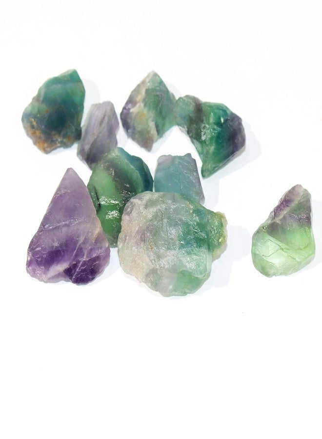 MARKA Natural Citrine Carnelian Green Aventurine Rose Quartz Fluorite Tiger Eye Lapis Amethyst Black Tourmaline Negativity Rough Healing Crystal Gemstones (Multi Fluorite) - Image 1