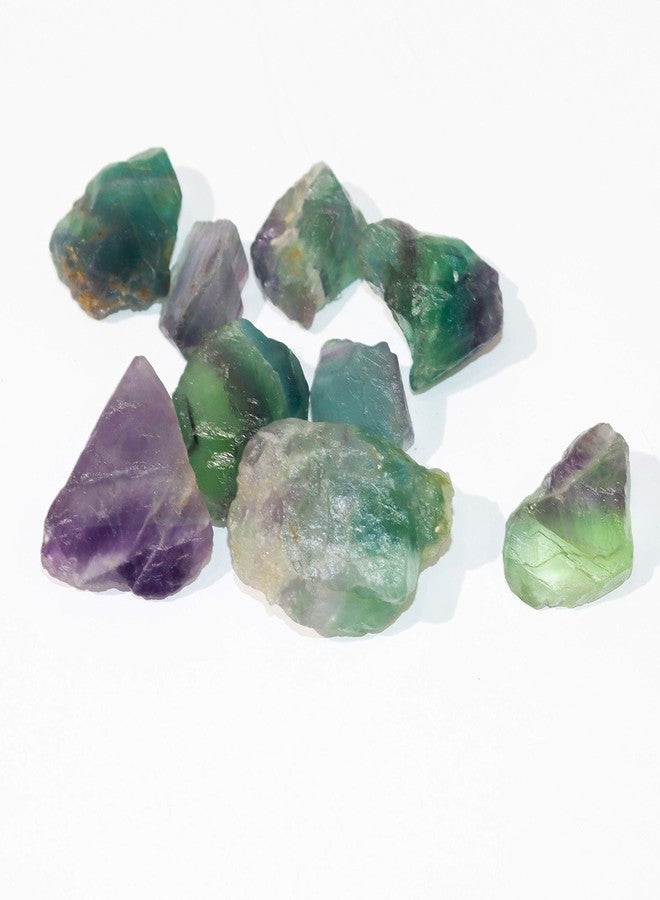 MARKA Natural Citrine Carnelian Green Aventurine Rose Quartz Fluorite Tiger Eye Lapis Amethyst Black Tourmaline Negativity Rough Healing Crystal Gemstones (Multi Fluorite) - Image 2