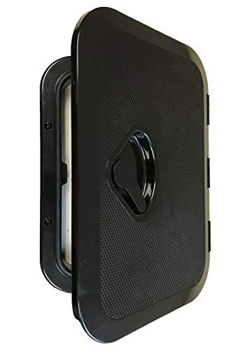 SEAFLO Marine Boat Deck Rectangular Access Hatch 1063 x 1476 270mm x 375mm 180 Opening Lid NonSkid Corrosion and UV Resistant 4Year Warranty Black Standard