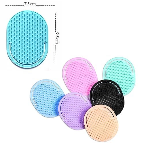Maple Hand Grip Round Combs (Finger Comb 6pc) | Pocket Hair Comb | Washing Comb | Shampoo Massage Comb Flat Brush | for Men and Women - Image 2
