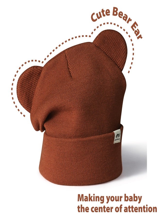 ECOSUMA 3 Pack Newborn Hat 0-6 Months Black/Beige/Caramel - Image 4