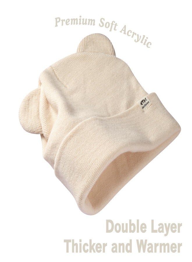 ECOSUMA 3 Pack Newborn Hat 0-6 Months Black/Beige/Caramel - Image 5
