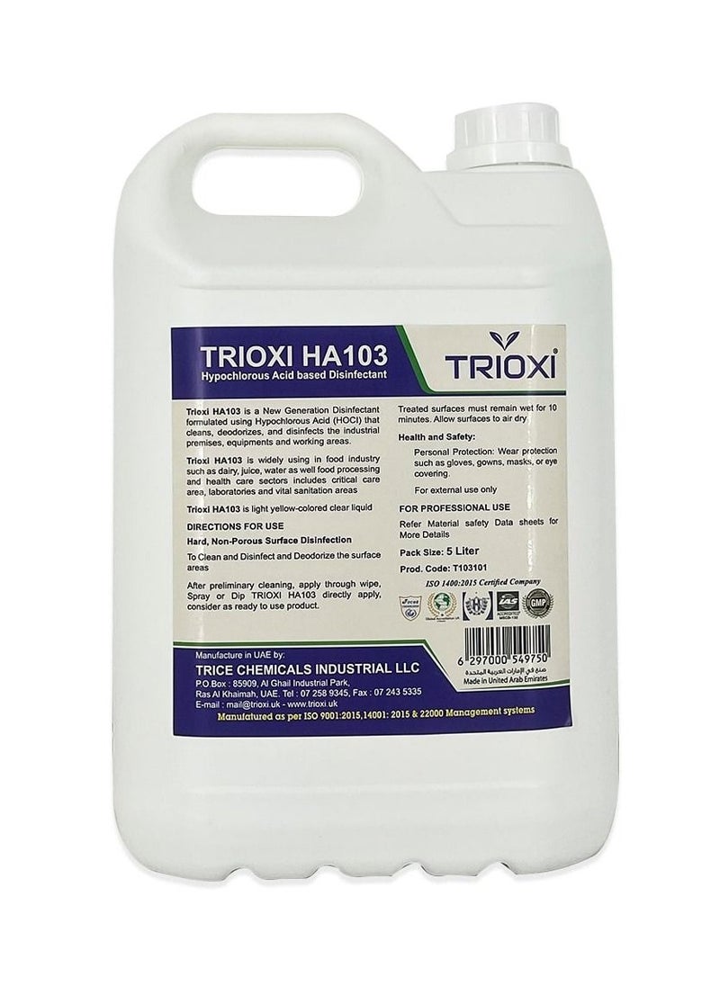 TRIOXI - HA103 Hypochlorous Acid Based Non Alcoholic Disinfectant 5L - Image 1