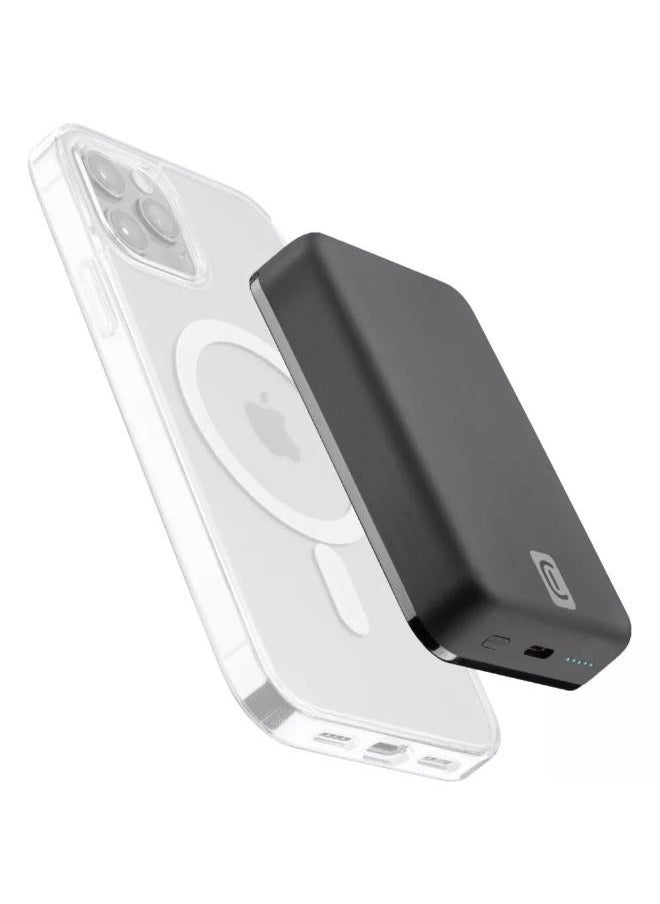 Cellularline - 10000mAh Magnetic Battery (Mag),  Foldable Magnetic Wireless Portable Charger and USB-C for iphone 13 , iphone 12 pro max ,iPhone 14 Pro Max/14/13 ,iPhone 15 Pro Max,,iPhone 16 Pro MaxSeries - Image 1