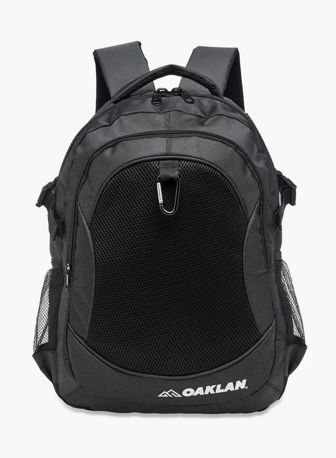 Oaklan By Shoexpress Logo Print School Backpack With Adjustable Straps And Zip Closure - 12X31X43 Cm