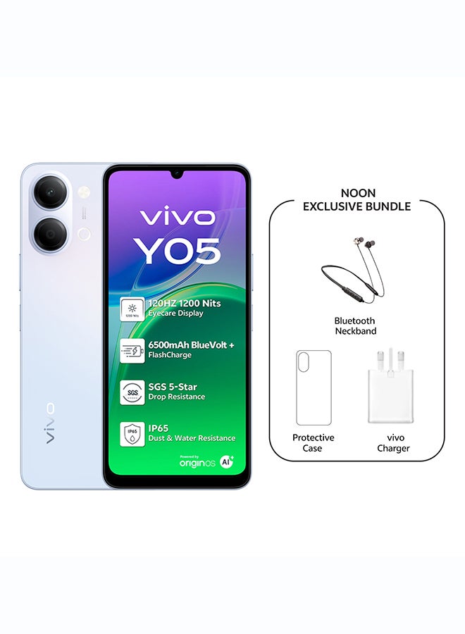 فيفو Y05 AI 4G Blue 4GB RAM 128GB With Exclusive TWS (Charger and Case Inside Phone Box)- Middle East Version - Image 1
