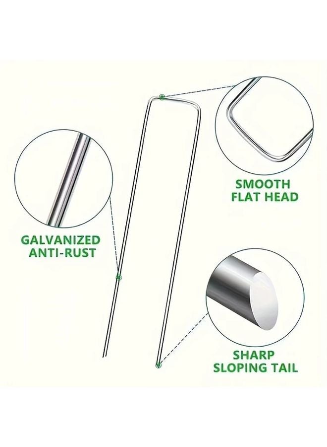 U Shaped Ground Nails 10 Pieces Set Corrosion Resistant for Camping Tent Garden - Image 5