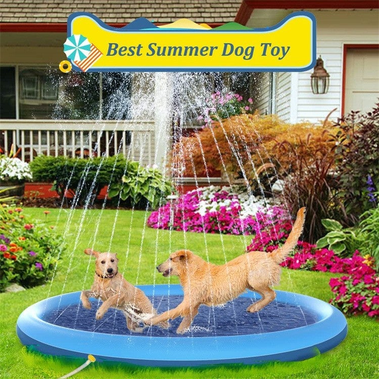 Thickened PVC Inflatable Pet Water Play Mat - Outdoor Bathing and Splash  Pad - Image 1