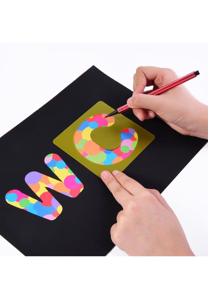 واي آند دي 26 Pieces Alphabet Stencils Set Plastic Letter for Painting Learning, DIY Craft Decoration,for Toddlers Preschooler Learning Tool (3 x 3 Inches) - Image 3
