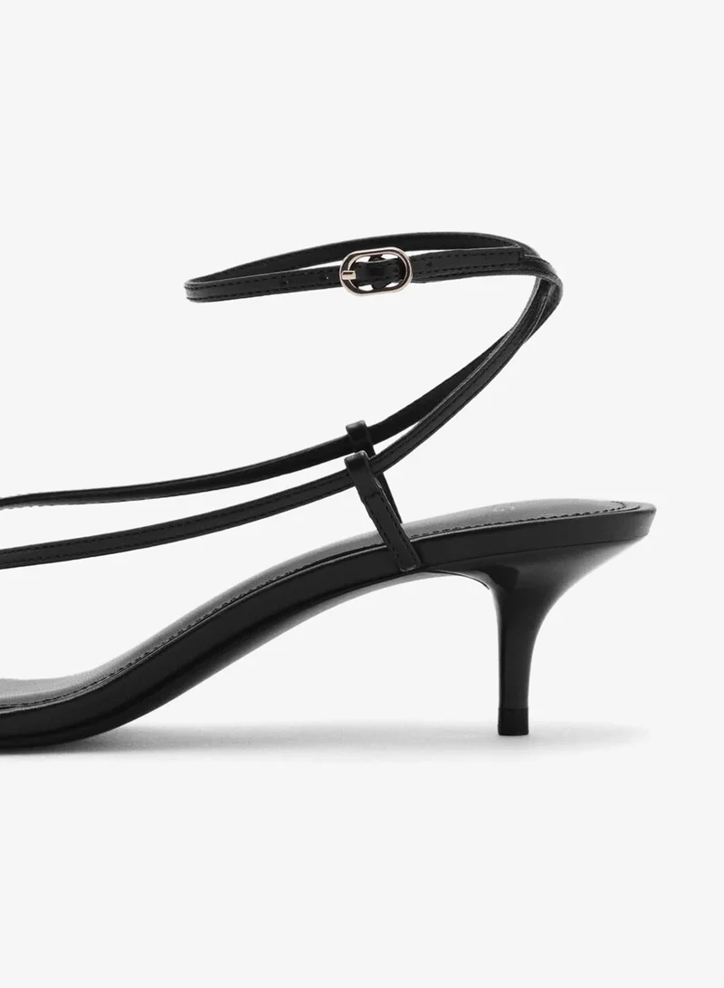 MANGO Heeled sandals with thin strap