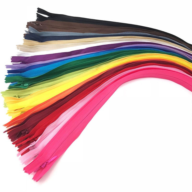 40PCS Invisible Nylon Coil ZipperDIY Garment ZipperDIY Sewing Tools for Craft Special16 inchMix Color