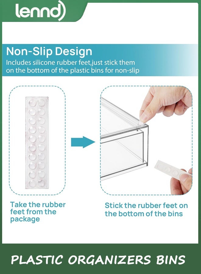 LENND 30CM WIDE Clear Stackable Storage Drawers,2 Pack Acrylic Plastic Organizers Bins for Makeup Palettes, Cosmetics, and Beauty Supplies,Ideal for Vanity, Bathroom,Cabinet,Desk Organization - Image 4