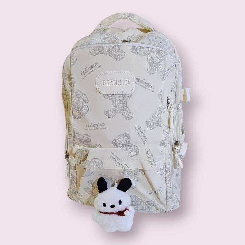 QUINTUS VLUAE Bundle - Beige Hoodie + Beige Backpack + Transparent Bottle - Image 2
