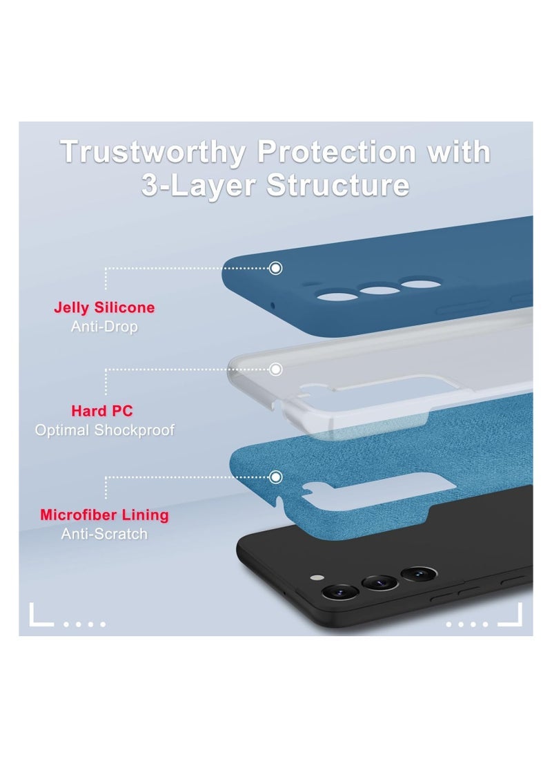 DUSALA Samsung Galaxy S24 Plus Case | Soft Silicone Phone Case with 1 Screen Protector | Anti-Scratch Microfiber Lining | Full Body Shockproof Slim Cover | Wireless Charging Compatible | Durable Navy Blue Protective Case for Samsung Galaxy S24+ - Image 3