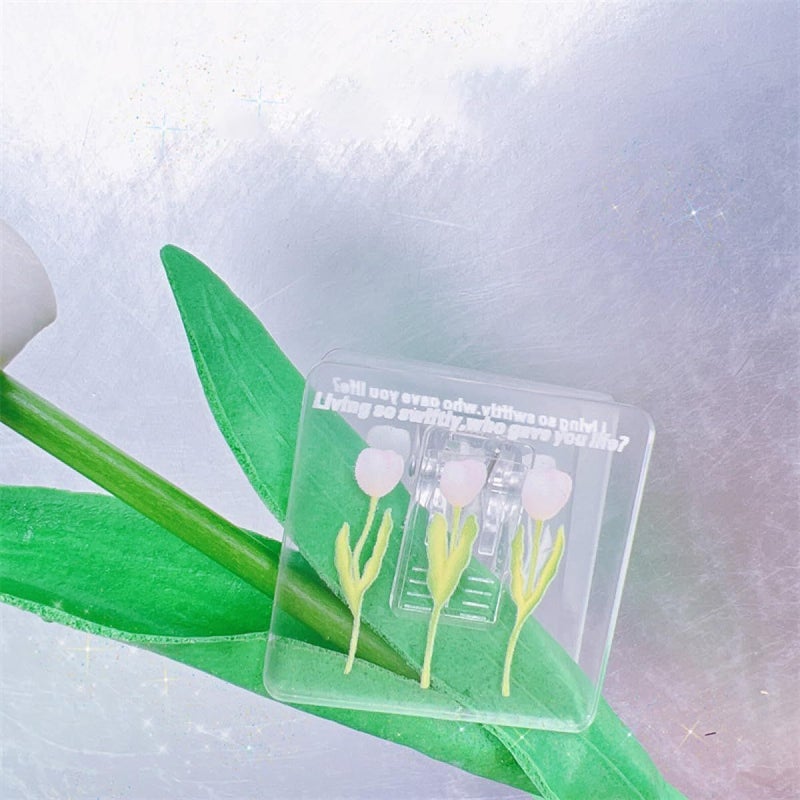 Acrylic Flower Pattern Clips 7pcs Multi Function Sealing File Clamps for Office Home Organization - Image 5