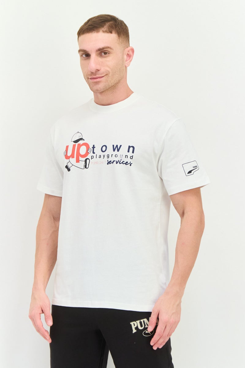 Puma x Select Men Sportswear Fit Short Sleeve Outdoor T-Shirts, White - Image 1