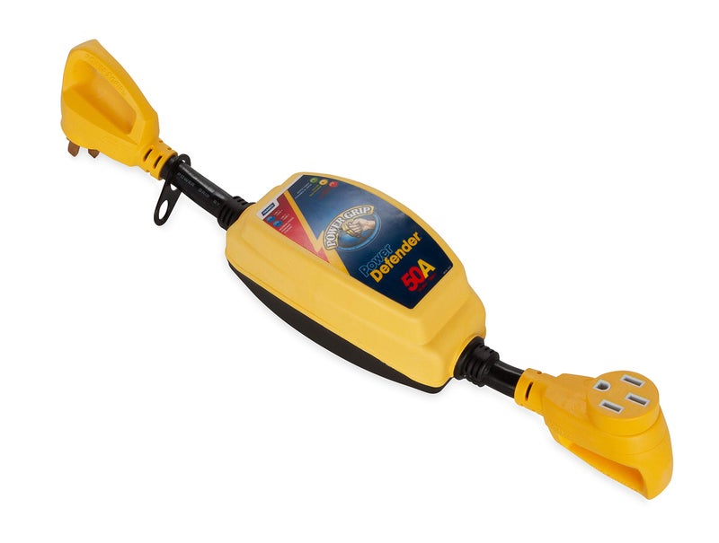 Camco كامكو باور جريب كامبر/ RV واقي جهد 50 أمبير | ميزات حماية مدمجة من الارتفاعات تصل إلى 4,200 جول ومؤشرات LED تشخيصية تشير إلى أعطال الأسلاك (55306) - Image 1