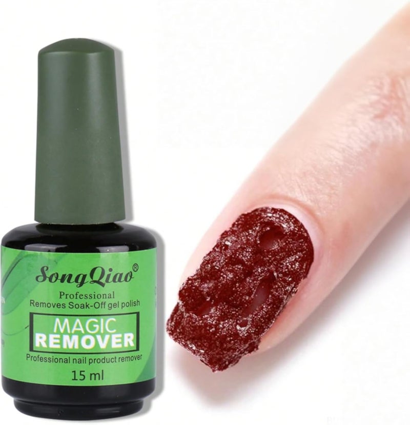 THE PACK - Magic Gel Nail Polish Remover 15ml, Quickly Removes Gel Polish in 3-5 Minutes, Suitable for UV Gel Polish Removal Easily and Quickly, Perfect for Nail Art Tools