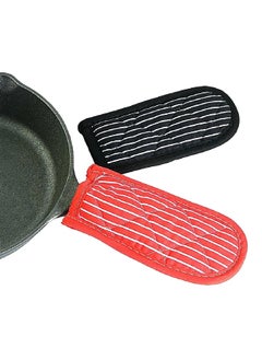 LODGE 2-Piece Striped Pattern Silicone Lined Hot Handle Holder Set Multicolor 1 x 3 x 7 Inch 2HH2  - Image 2