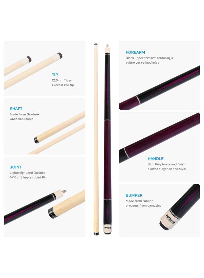 Pearson Cues Players Series Billiards Pool Cue Stick w/Irish Linen Wrap 2-Piece 58” (20 oz, PP-2 (Black)) - Image 3
